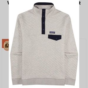 Patagonia Cotton Quilt Snap-T Pullover in beige/navy